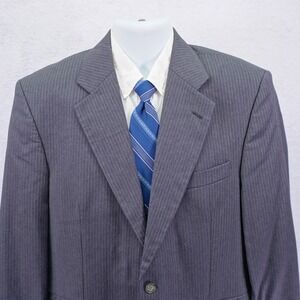 Alexandre London Savile Row Gray Striped Wool Suit Jacket / Blazer 40R /Slim 42R